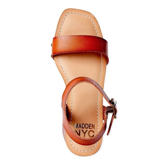 Madden NYC Women's Slingback Lift Platform Sandals - Cognac Brown Size 9 Shoe - Picture 4 of 11